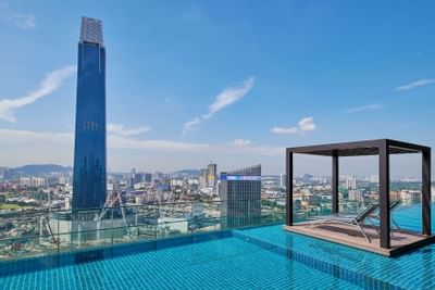 Rooftop pool with city view at Tribeca Serviced Suites