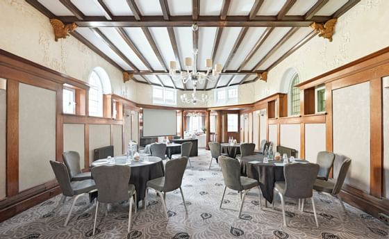 Tables setup for a meeting at Richmond Hill Hotel