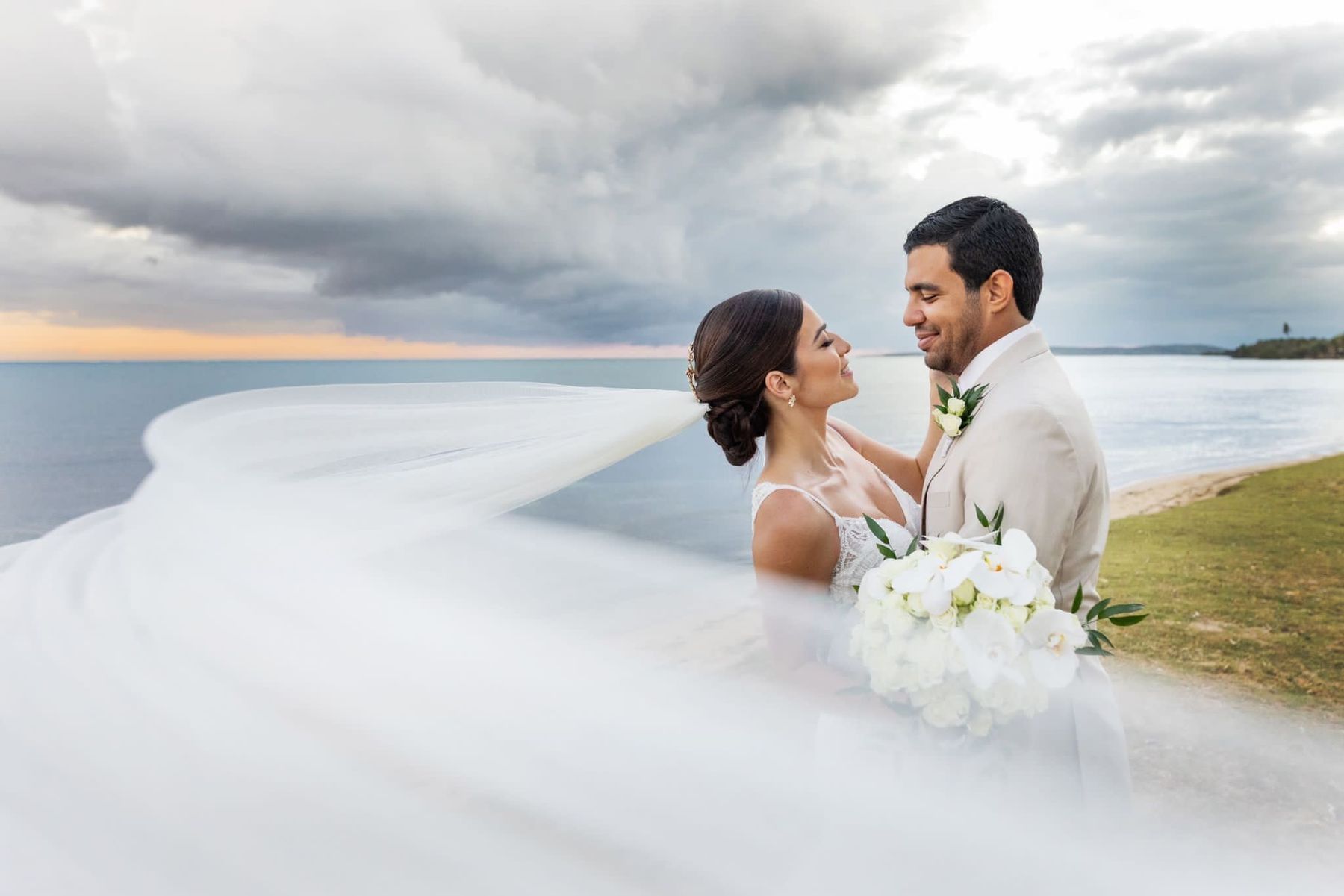 Wedding photoshoot on a beach at Copamarina Weddings