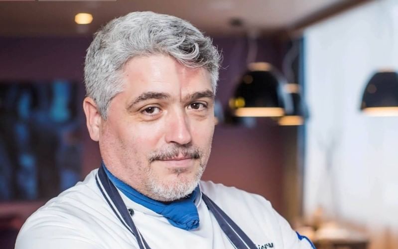 Portrait of a chef, Giovanni Diana posing at Ana Hotels