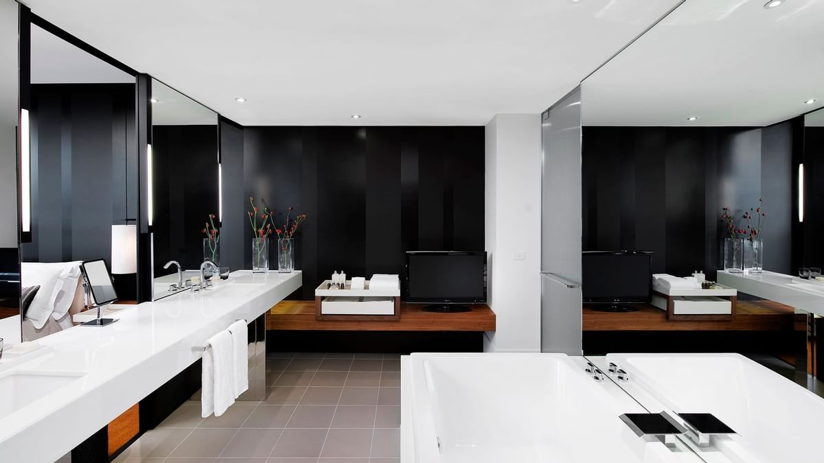 Interior of a bathroom in Loft Room at Crown Hotel Melbourne