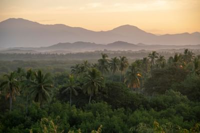Distant view of mountain ranges near Marea Beachfront Villas