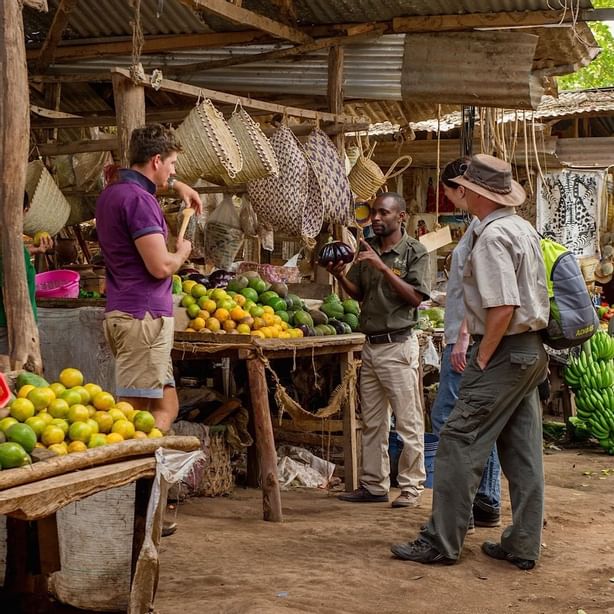 Fruit shop in a village market near Lake Manyara Serena Lodge