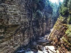 View of the canyon of Ausable Chasm near High Peaks Resort