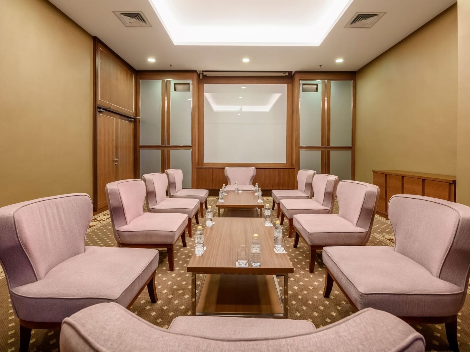 Lounge's setup in a meeting room at St. Giles Wembley Hotel