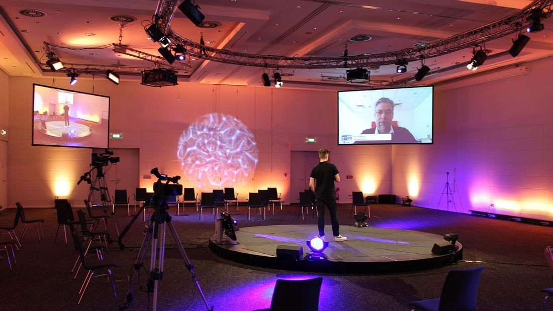 Interior of a virtual meeting event area at Hotel Berlin Berlin