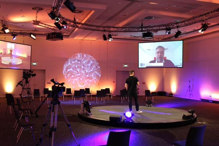 Interior of a virtual meeting event area at Hotel Berlin Berlin