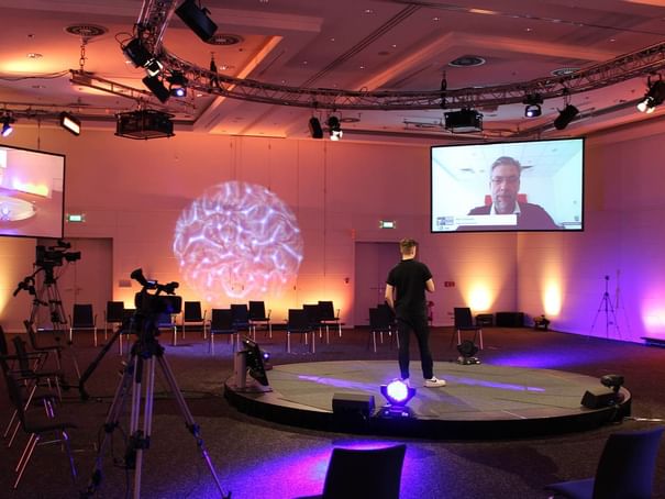 Interior of a virtual meeting event area at Hotel Berlin Berlin