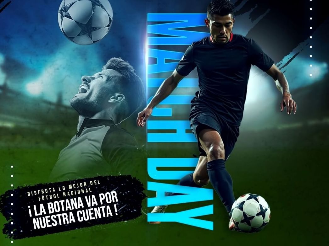 Poster featuring Soccer player dribbling on a field at Live Aqua Monterrey
