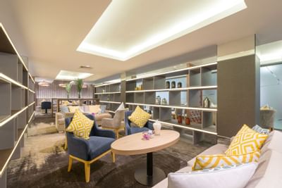 Executive lobby lounge area with comfy chairs at Eastin Grand Hotel Saigon