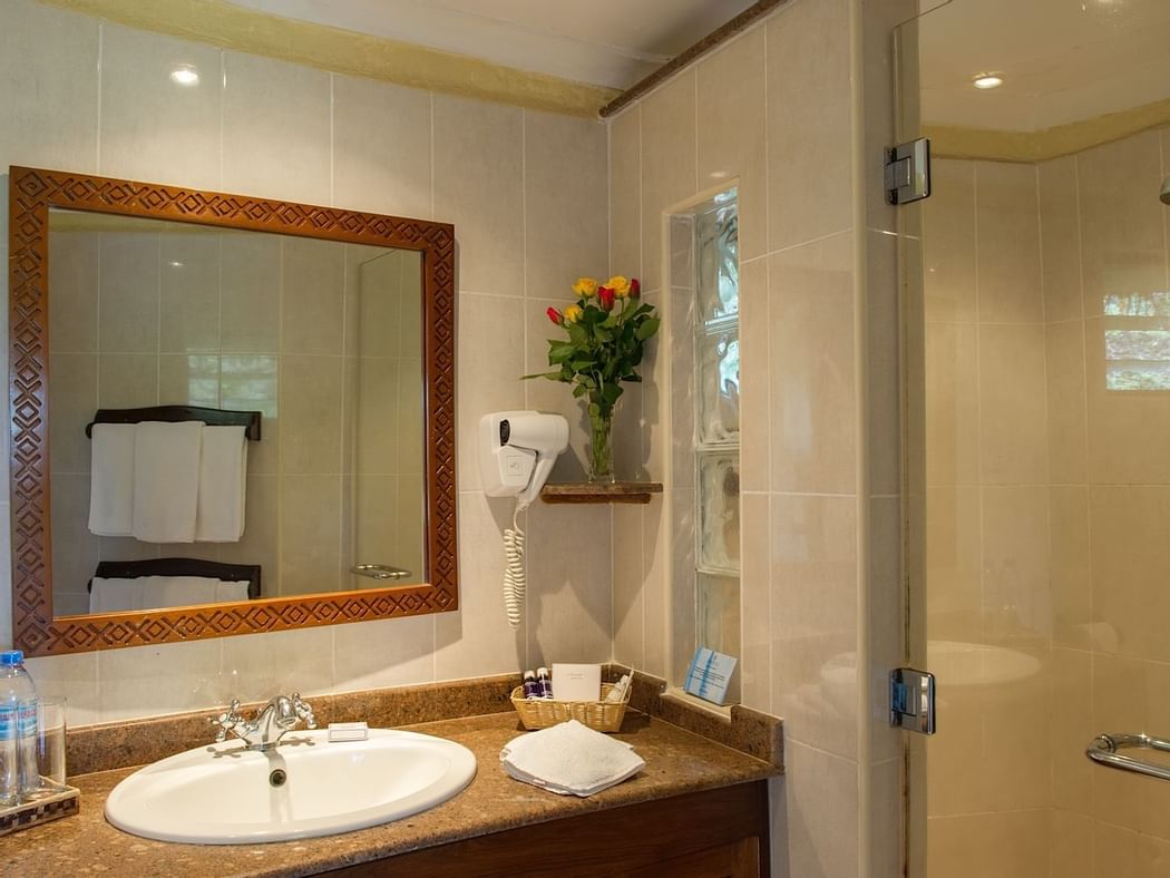 Bathroom Vanity in the Standard Room at Arusha Serena Hotels