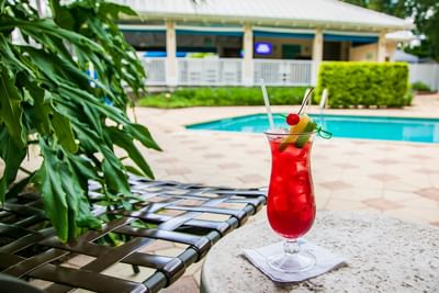Cocktail served by the pool area at Trianon Bonita Bay