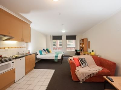 Twin studio apartment at UniLodge on Flinders