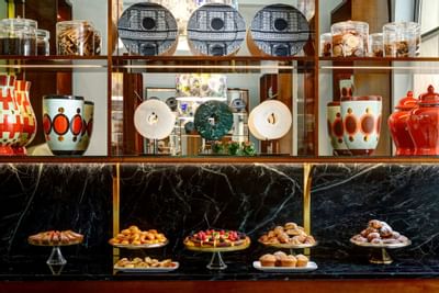 Deserts ready in Buffet at Grand Hotel Minerva