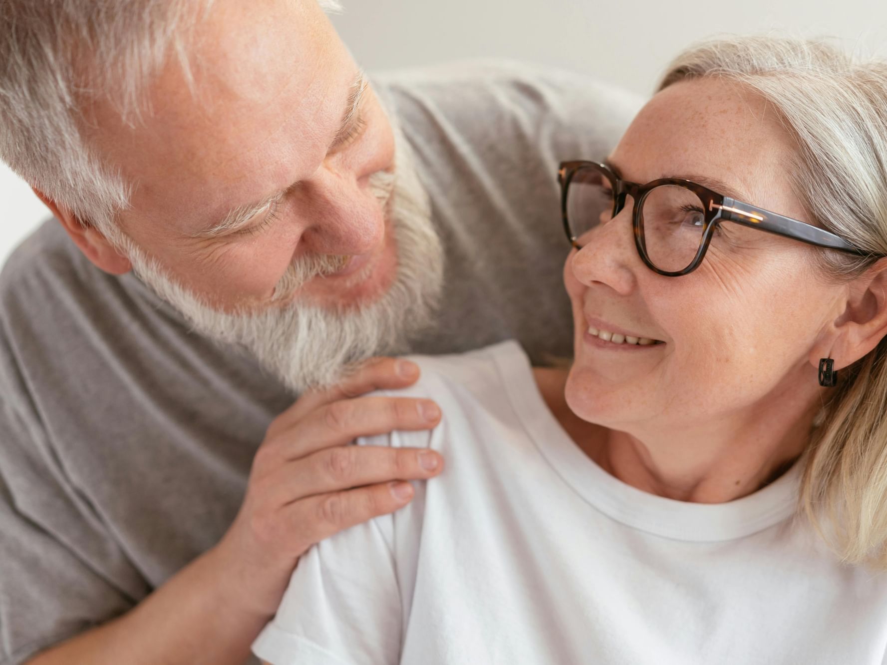 Close-up portrait of an elderly couple at Anaheim Portofino Inn & Suites