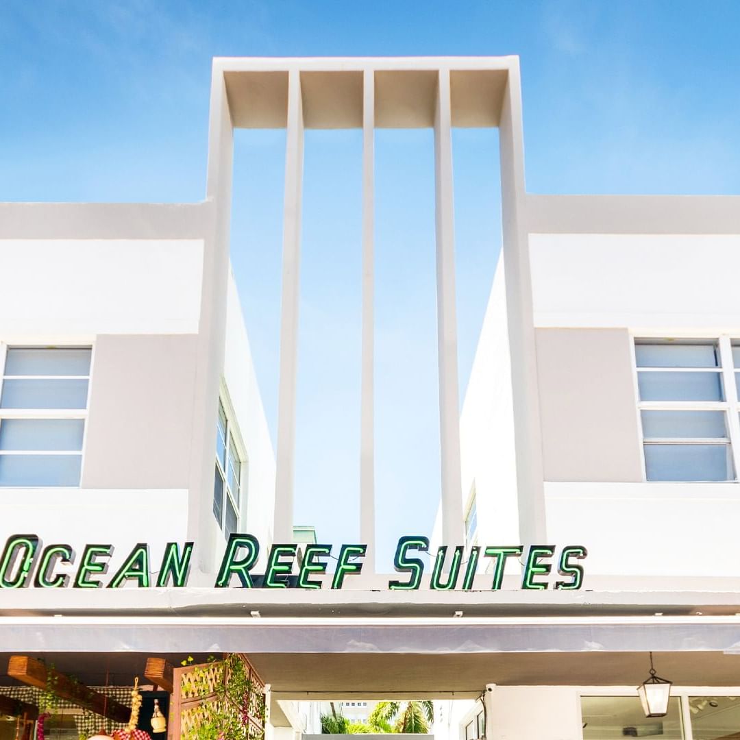 Exterior view of the building architecture of Ocean Reef Suites