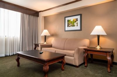 The living area in Junior King Suite at MCM Elegante Beaumont