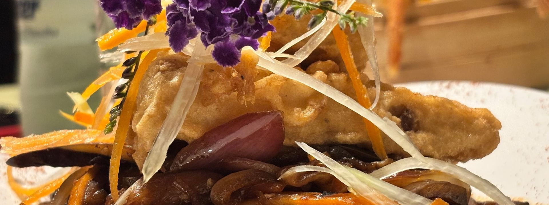 Delicious Asian dish at Wild Ginger Restaurant & Bar in Efate at Warwick Le Lagon - Vanuatu