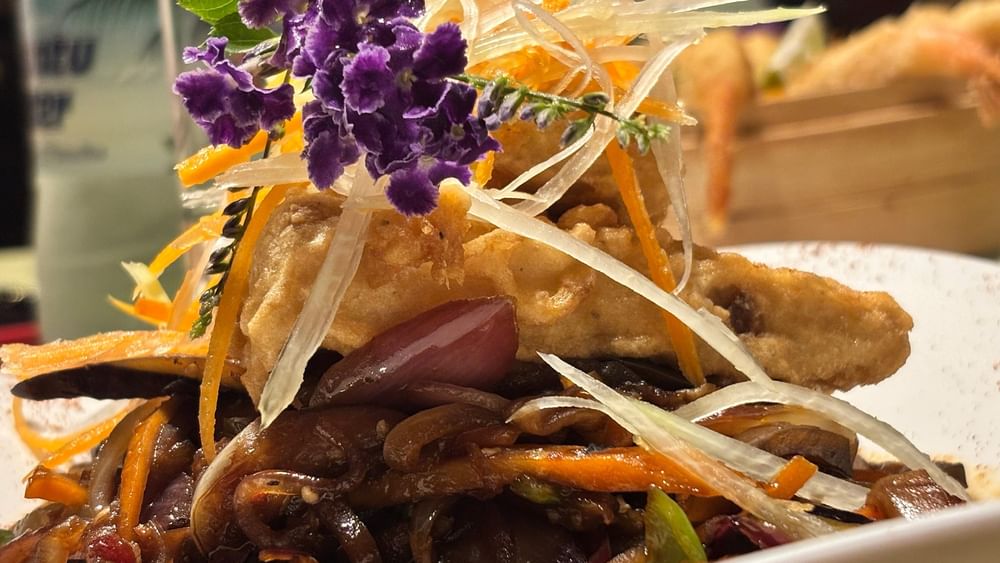 A delicious Asian dish at Wild Ginger Restaurant & Bar in Efate at Warwick Le Lagon - Vanuatu.