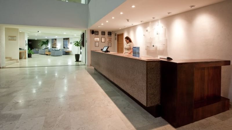 Close-up of the Reception area at Gamma Plaza Ixtapa
