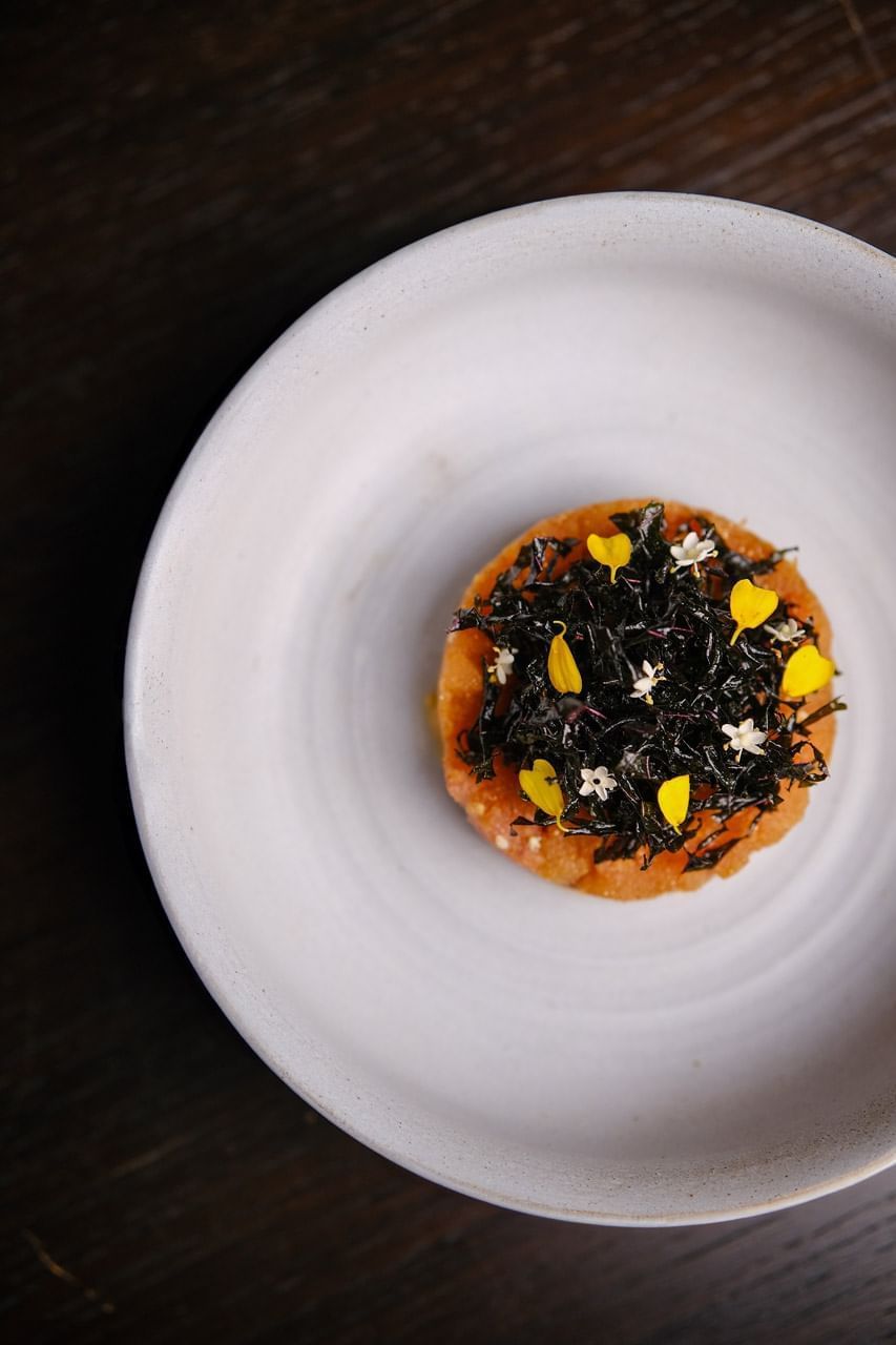 Close-up of Biota Dining served in Square One at Park Hyatt Saigon