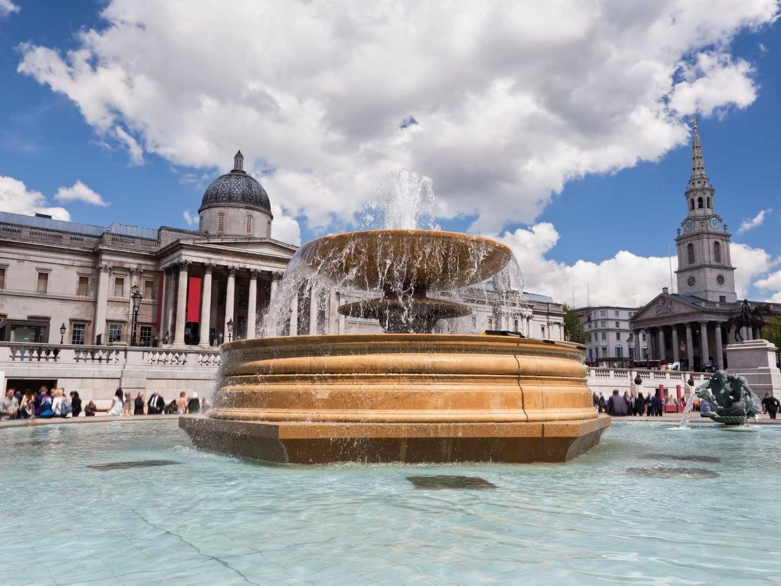 Exterior of National Gallery in Trafalgar Square near St. Giles