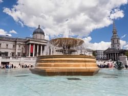 Exterior of National Gallery in Trafalgar Square near St. Giles