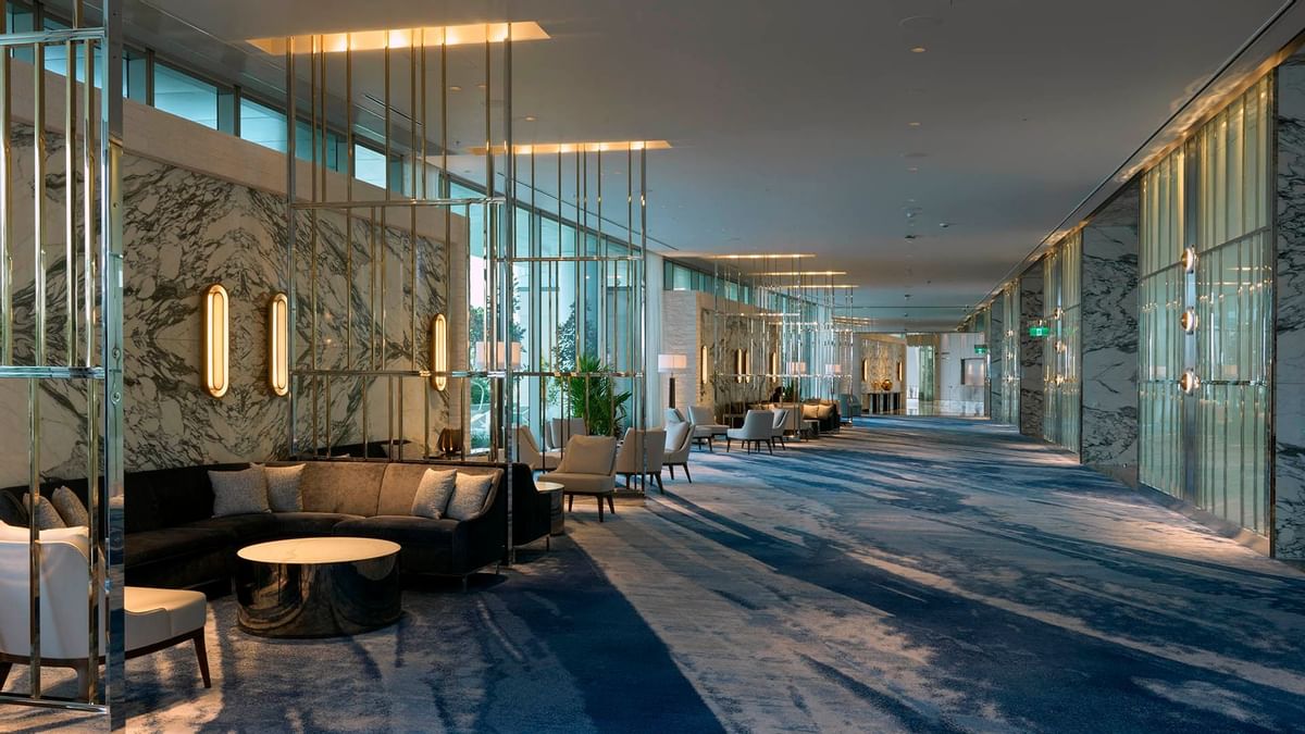 Lounge area in Pearl Ballroom at Crown Towers Sydney