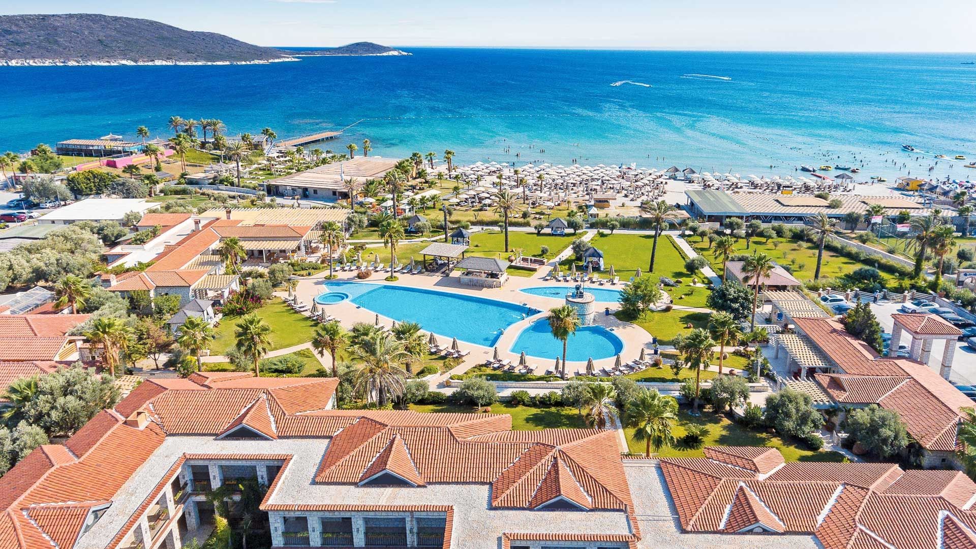 Aerial view of the pool area at Design Plus Group Hotels