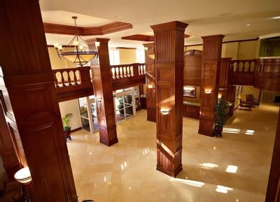 lobby with pillars