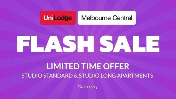 UniLodge Melbourne Central - Studio Offer Flash Sale