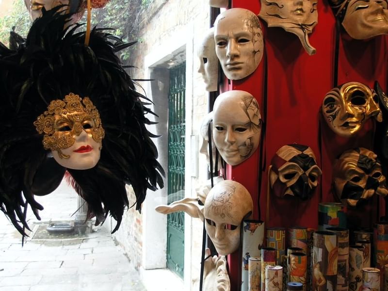 Masks in a mask making workshop near Falkensteiner Hotels