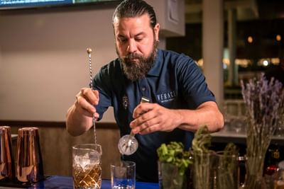 Bartender Making Drinks