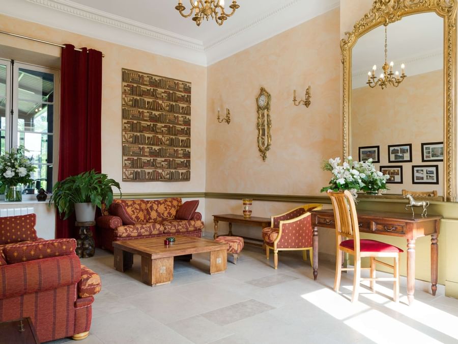 Luxury living area at Hotel & spa du domaine des thomeaux