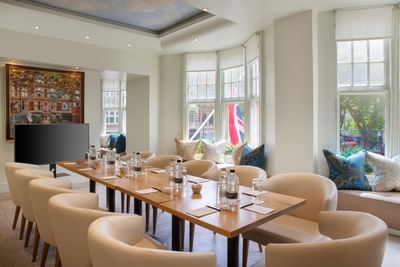 Luxury conference set-up in a venue at Sloane Square Hotel