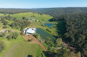 Aerial view of the landscaping near the Crown Hotels Perth