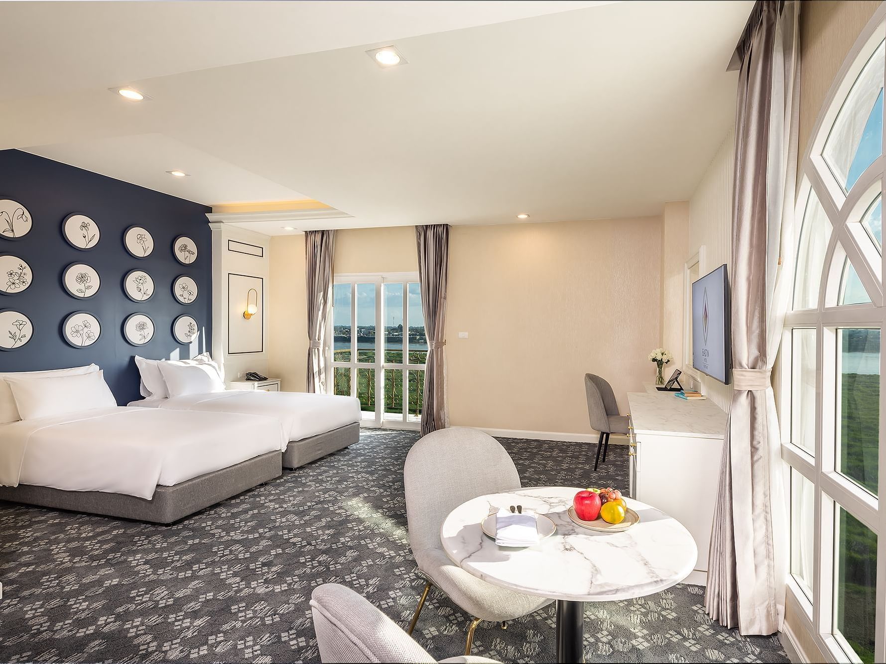Comfy bed, TV in Deluxe Balcony at Eastin Hotels