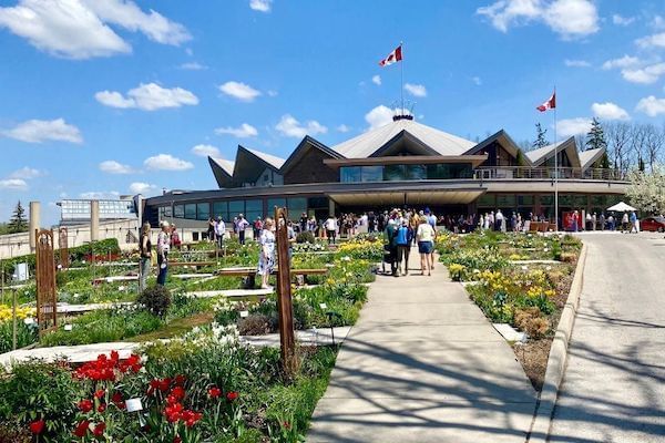 Outside of Stratford Festival with Flowers on a Sunny Day