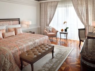 Deluxe Versace Room City View bedroom at Palazzo Versace Dubai