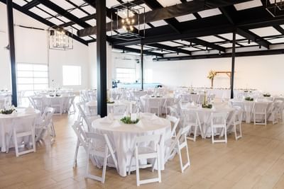 Event Center with banquet setup, featuring modern lighting and a spacious design at Off Shore Resort