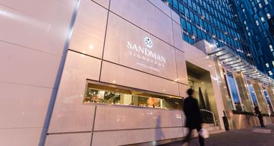 The exterior view of the entrance the Sandman Signature Newcastl