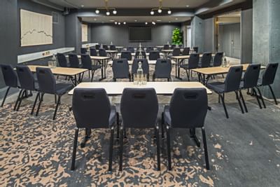 Hi Lo Hotel conference room with classroom style seating