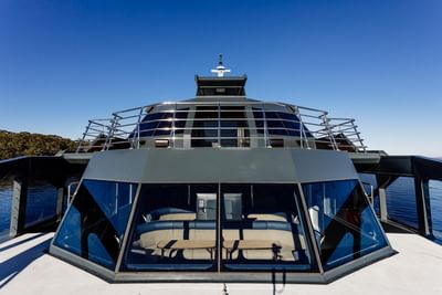 Front view of the Vessel at Gordon River Cruise