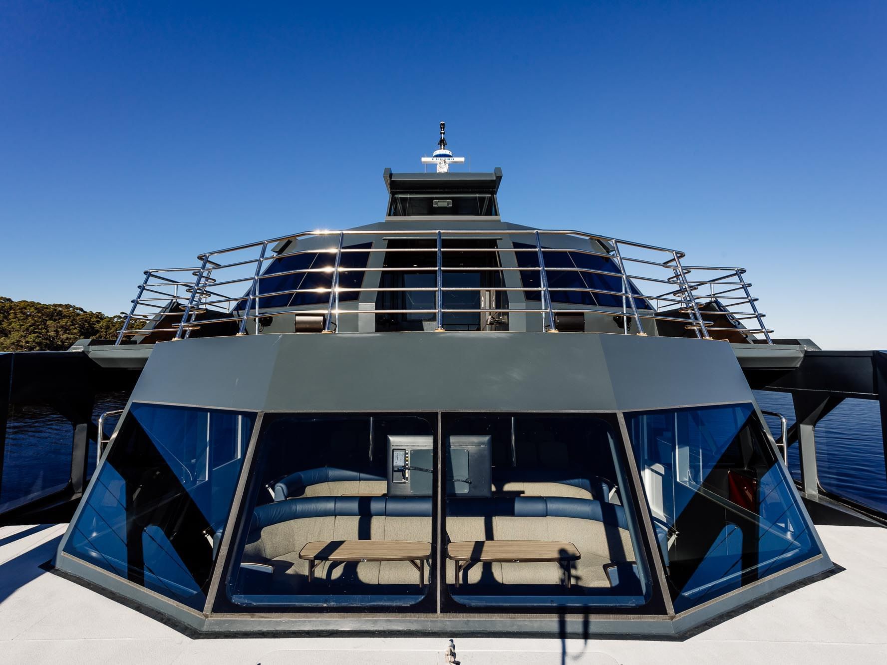 A Front view of the Vessel at Gordon River Cruise