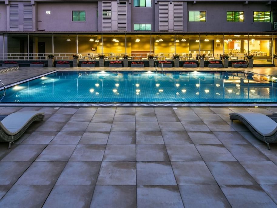 Icebergs Bar with pool view at Eastin Easy Aishwarya Talegaon