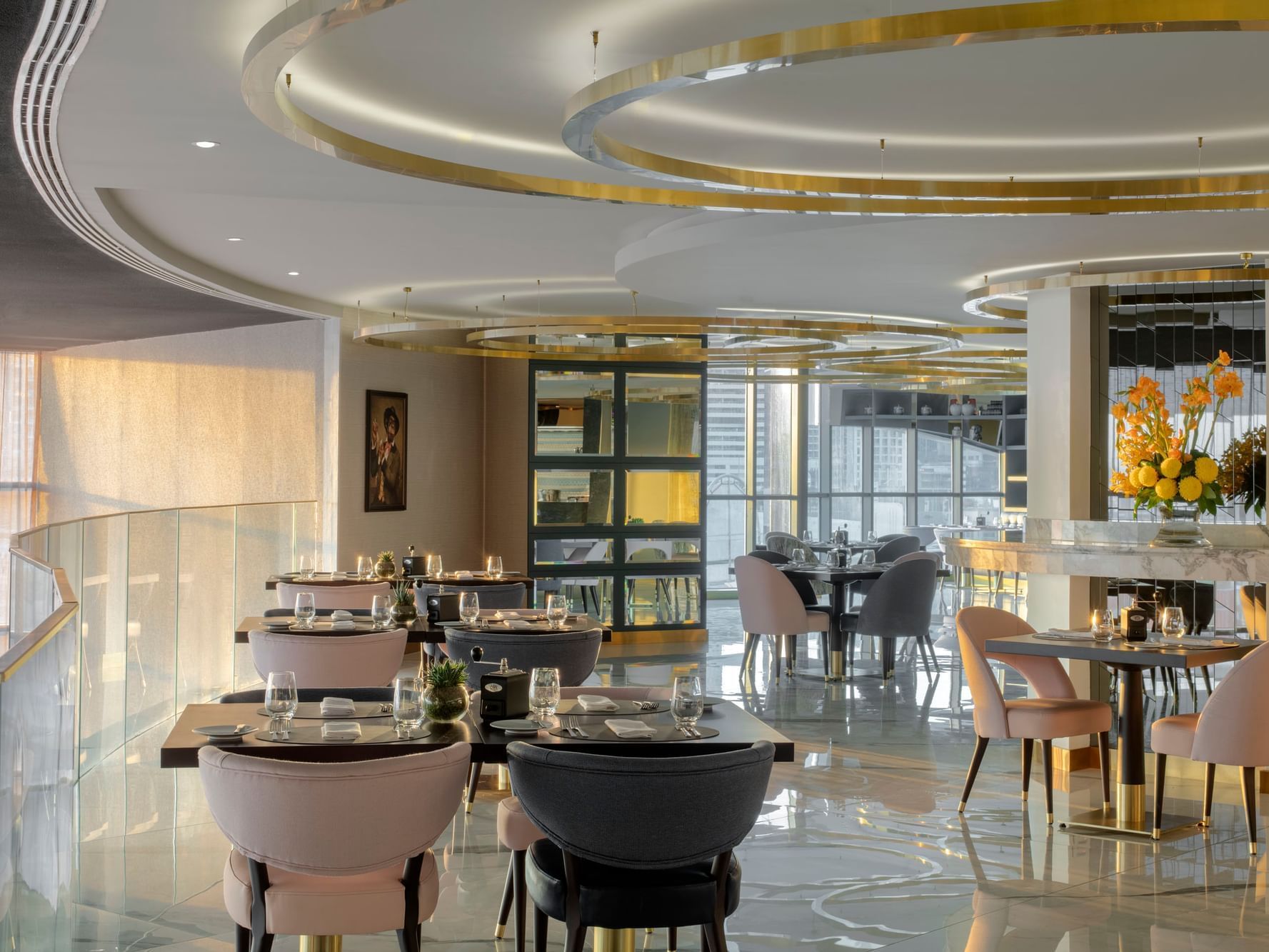 Interior of The Stage Restaurant at Paramount Hotel Dubai