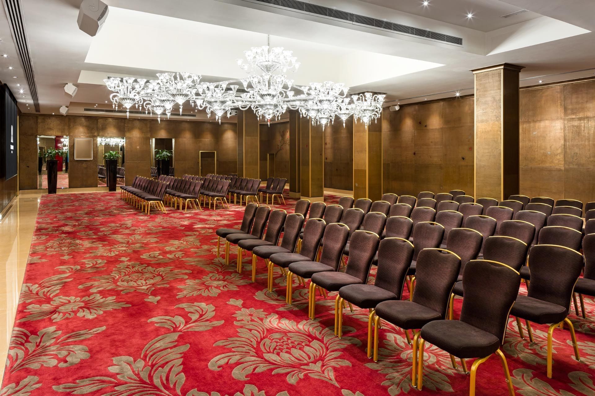 Chair setup in Crystal Theatre at May Fair Hotel London