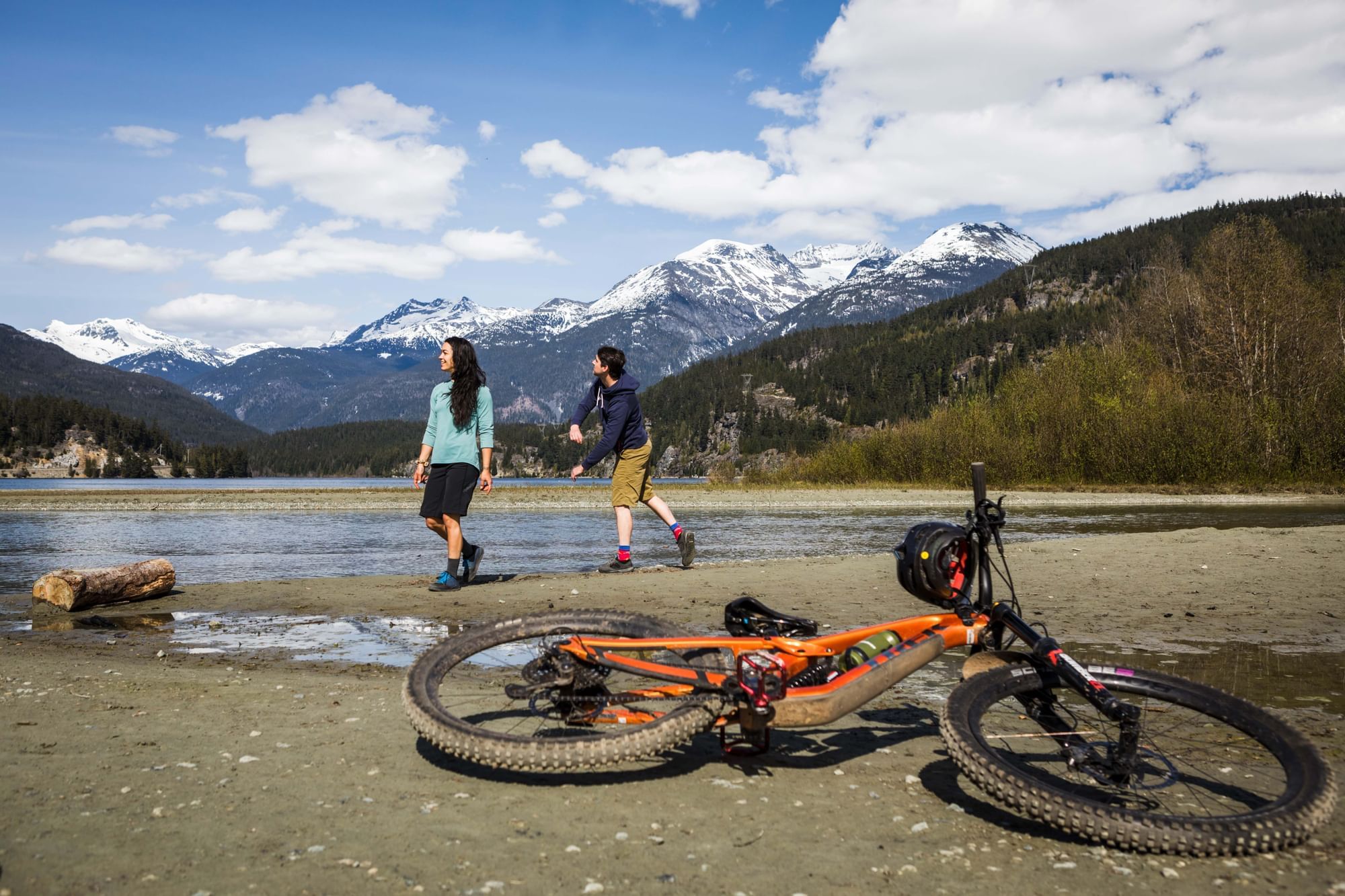Bikers exploring Green Lake with a scenic view near Blackcomb Springs Suites