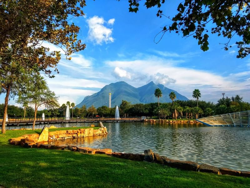 Garden with a lake & mountain view at La Colección Resorts