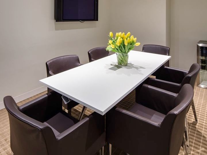 Boardroom setup in Business Centre at Crown Hotel Melbourne